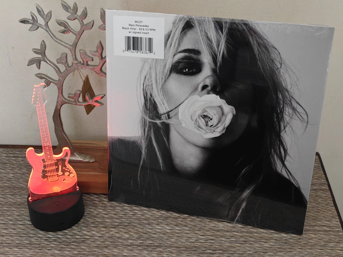 Miley Cyrus Bass Persuades Signed Black Vinyl LP Autographed SHIPS NOW