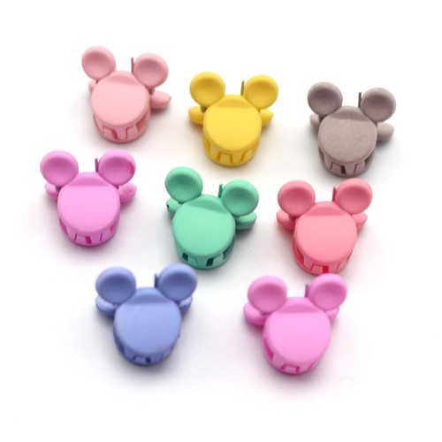 50 gemischte Farben Kunststoff Mini Maus Kopf Haarklammern kleine Haarspangen 15 mm - Bild 2 von 5