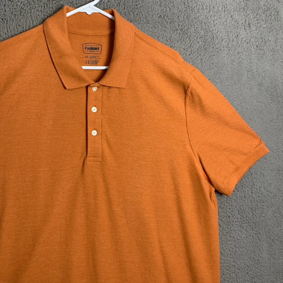 Camisa Polo Foundry Para Hombre Extra Grande Alta Manga Corta Cuello Botón Golf Foto 4 de 4