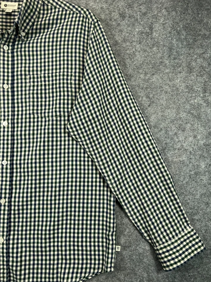 Haggar Button Up Shirt Mens Large Green Check Long Sleeve Work Casual Mens - Image 4 of 4