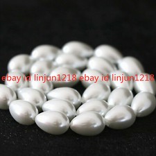 New 12x16mm White Sea Shell Pearl Not Pearl Drop Gemstone Loose Bead 15''