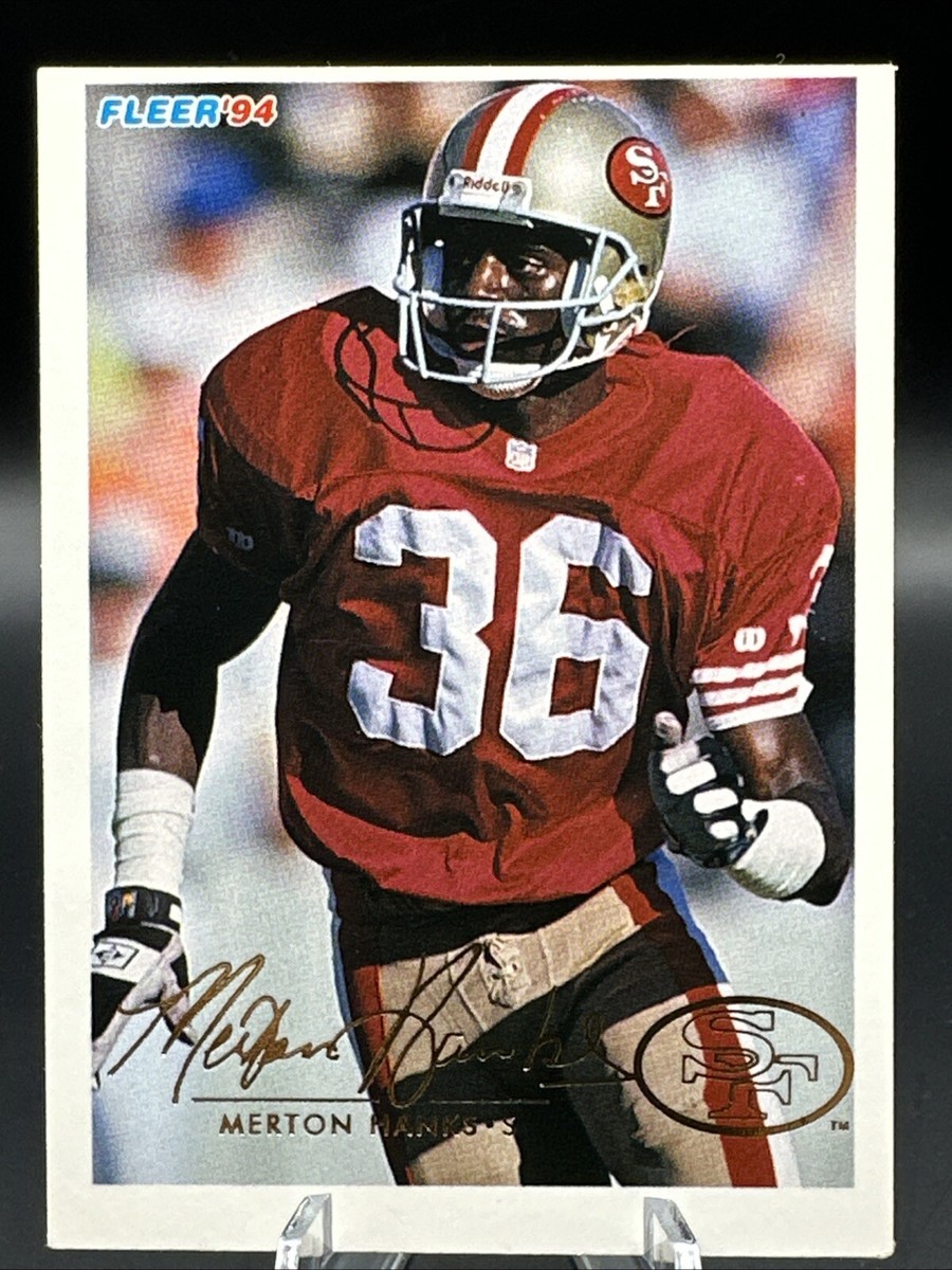1994, Merton Hanks, San Francisco 49ers, Signed, Autographed, Fleer Football Card, Card # 413, 1994, Merton Hanks, San Francisco 49ers, Signed, Autographed, Fleer Football Card, Card # 413,