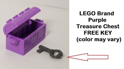 LEGO Purple Treasure CHEST Miniature Box FREE KEY Loot Bounty Pirates Hoard