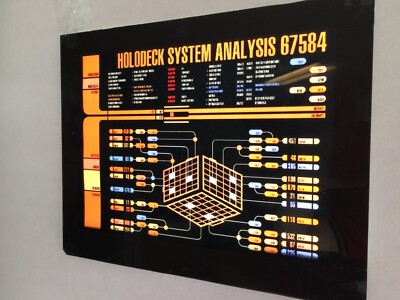 StAr TrEk TNG prop HOLODECK computer screen lcars transparent print EXCELLENT