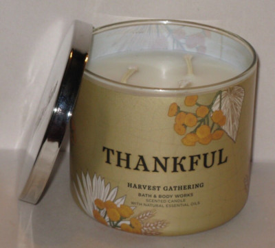 White Barn / Bath & Body Works 3 Wick Fall Candle THANKFUL HARVEST GATHERING