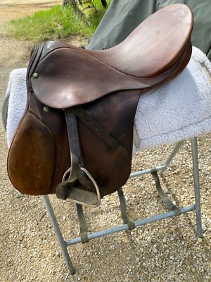 Courbette Stubben English dressage saddle, irons, pad, & cover Switzerland made