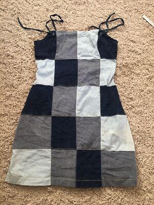 Sexy Mini Jeans Kleid Gr. 38 Patchwork