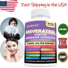 Resveratrol Capsules with Berberine and Milk Thistle Anti-Aging and Brain Health