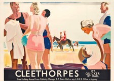 VINTAGE Railway POSTER Cleethorpes Holiday Travel Advert ART Deco Print A3 A4
