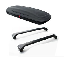 BOX BAULE 400 LT. Barre Portatutto Portapacchi auto COMPATIBILE con JEEP COMPASS