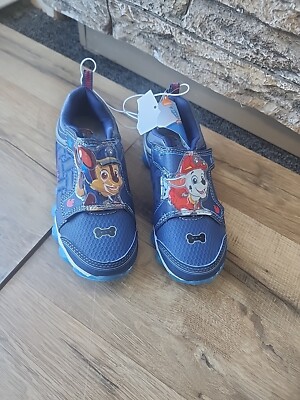 Toddler Boys Paw Patrol Light Up Sneakers Shoe In Szs 7, 8 & 10.