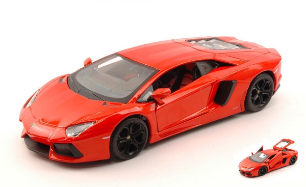 Maisto 1/24 Lamborghini Aventador 2011 Orange Statisches Modell Diecast-image