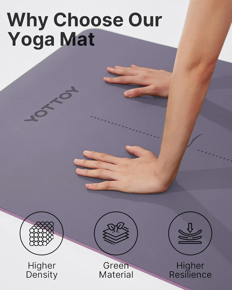 Non-Slip Hot Yoga Mat with Anti-Tear Design and Natural Rubber Material