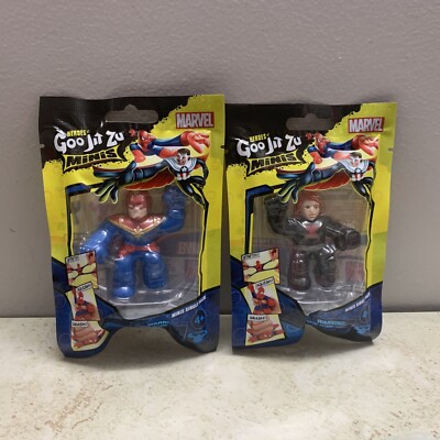 2.5'' Marvel Heroes Goo Jit Zu Mini Lot Of 2 Black Widow And Captain Marvel New