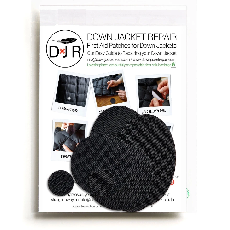 Kit de parches de reparación de chaqueta de plumón - Autoadhesivo impermeable fijación de nailon - ¡27 colores! Foto 2 de 4