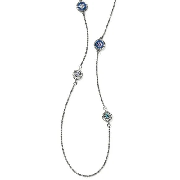 Brighton HALO ECLIPSE BLUE Purple Tanzanite Crystal Long Necklace MSRP $98 NEW