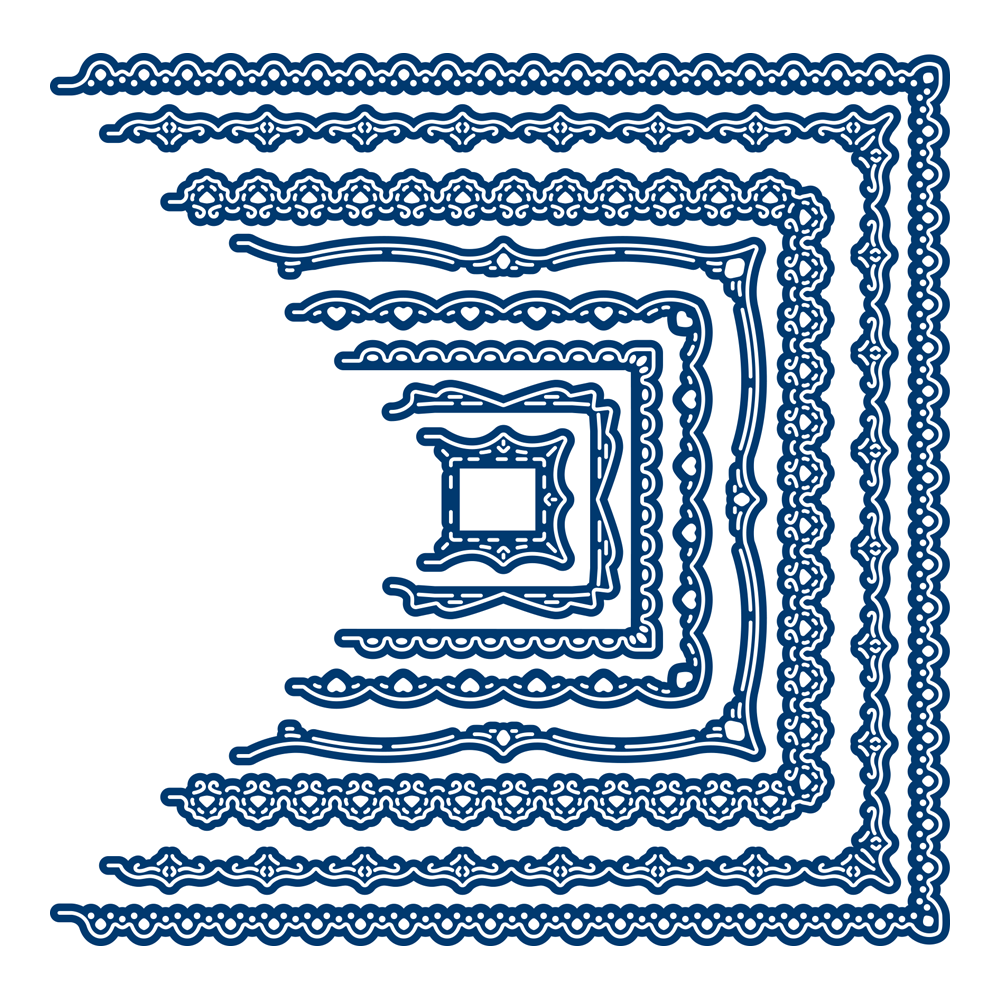 Tattered Lace ORNATE SQUARE CARD SHAPES Craft Cutting Die Set TLD567 FREE UK P&P