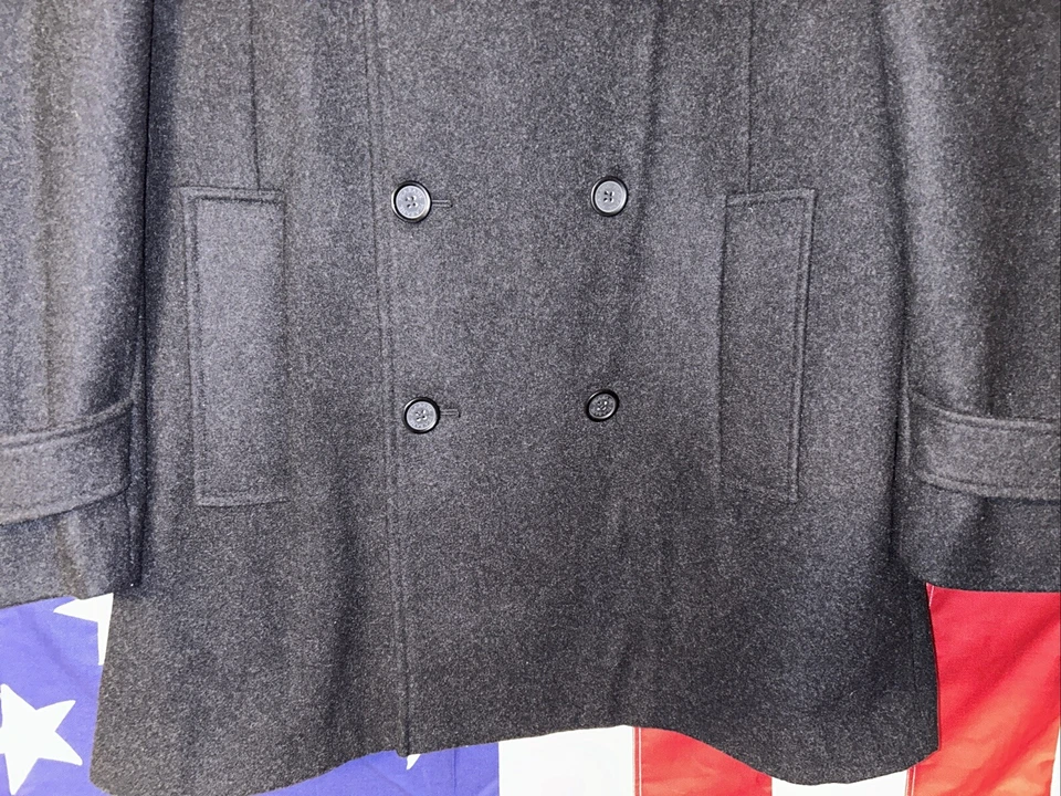 Jos A Bank Men's Size L/R Black Wool Peacoat Winter Jacket NWT $495 Retail NWT - Image 4 of 4