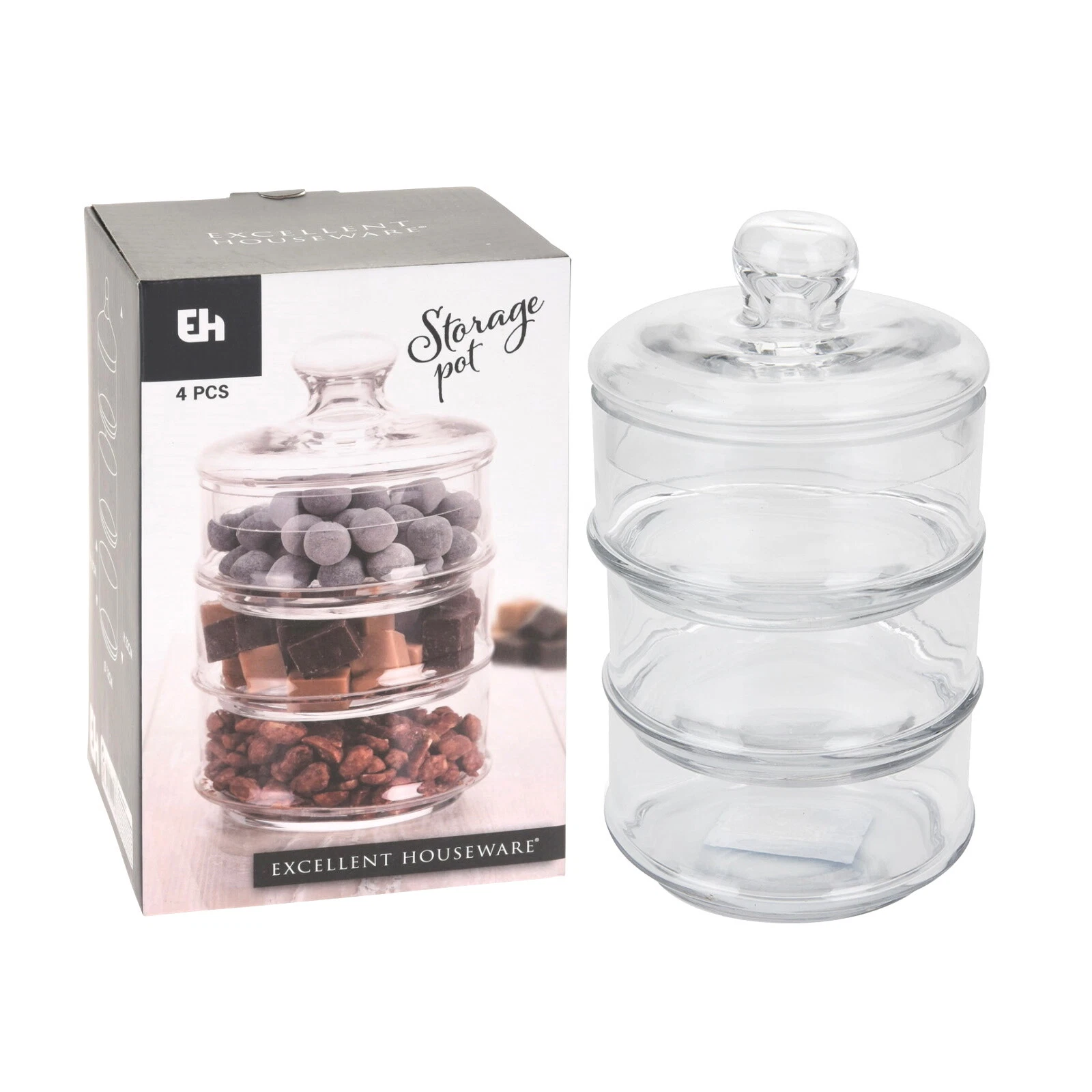 3 Tier Stackable Glass Storage Jar Sweets Candy Chocolate Jar Container Vintage
Opens in a new windo