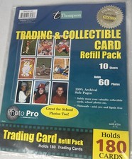 NEW Thompson Trading Collectible Card Refill Pack 10 Sheets Holds 180 Cards