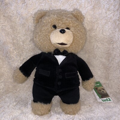 TED 2 tragender Smoking Smoking 14 Zoll weiches Plüschtier mit Etikett - Sammlerstück Teddybär