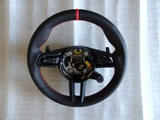 PORSCHE 2020 992 CARRERA S PDK BLK LEATHER M- F STEERING WHEEL RED TOP & STITCH 