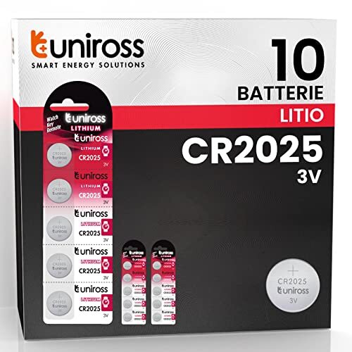 Uniross Pile Batteria Bottone CR2025 Lithium 3V al Litio Lunga Durata (K9l)