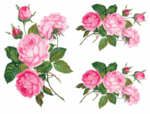Vintage Image Victorian Shabby Pink Roses Transfers Waterslide Decals ...