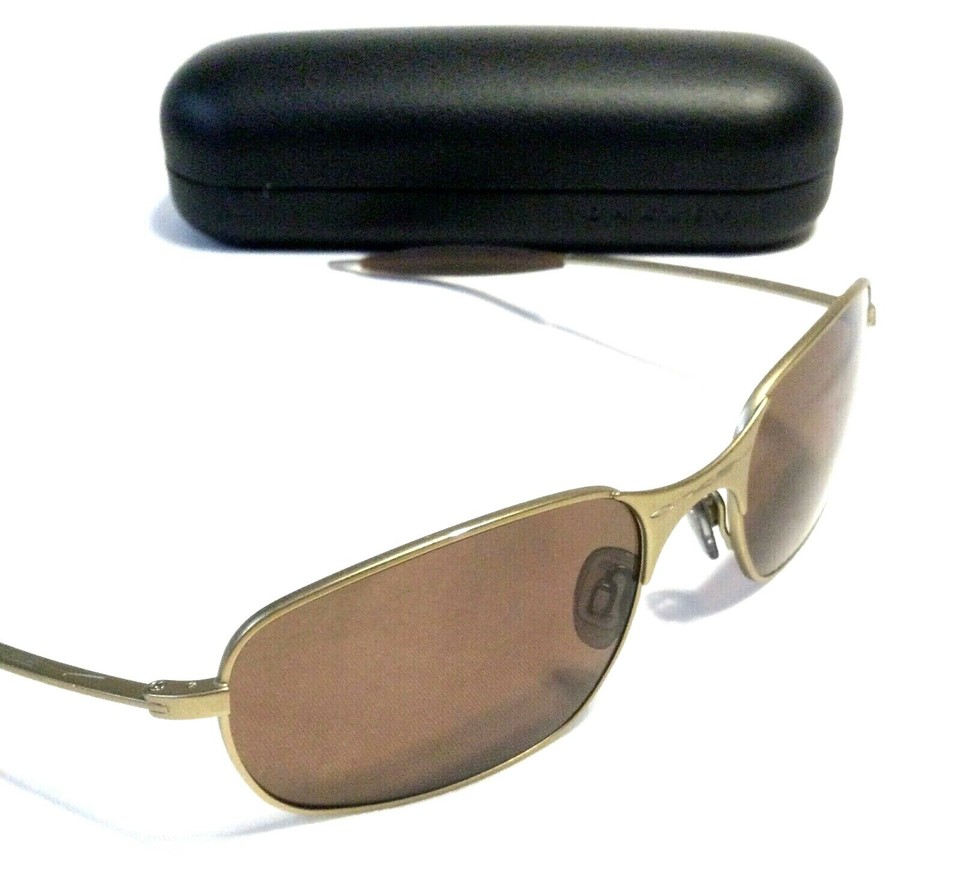 RARE VINTAGE OAKLEY SQUARE WIRE GEN 1 SUNGLASSES Matte Gold Frame