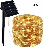 Led Solar Kupferdraht Lichterkette 12M / 120LED AußEn Beleuchtung Wasserdicht