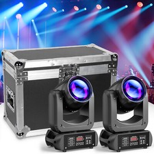 2PCS 150W LED Beam Moving Head Light 6 12 Prisms Stage Light kits w/ Flight Case
