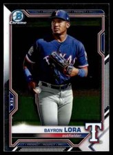 2021 Bowman Chrome Prospects Atomic Refractor Bayron Lora Texas Rangers #BCP-139