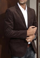 PAUL JONES Men Casual Corduroy Brown Blazer J...