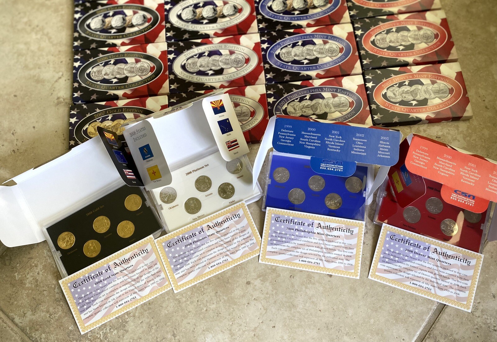 CSN 1999-2008 Complete Set of 50 States Quarter Collection - Gold ...