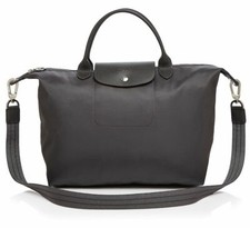 NWT Longchamp Le Pliage Neo Medium Nylon Travel Crossbody Satchel Bag Dark GRAY