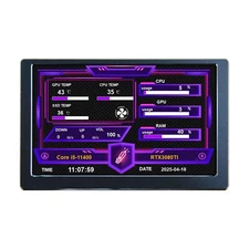 5inch Black PC Case Monitor Built in Picture Video Theme CPU GPU RAM Temp