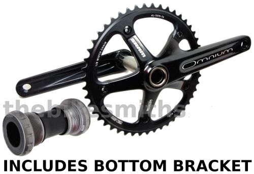 SRAM Omnium Black 165mm Crank Set Track Bike Fixed Gear 48T & GXP Bottom Bracket - Bild 1 von 1