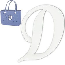 TOYORK Letter Charms for Bog Bag,Decorative 3.5 inches x 4.3 inches, White D