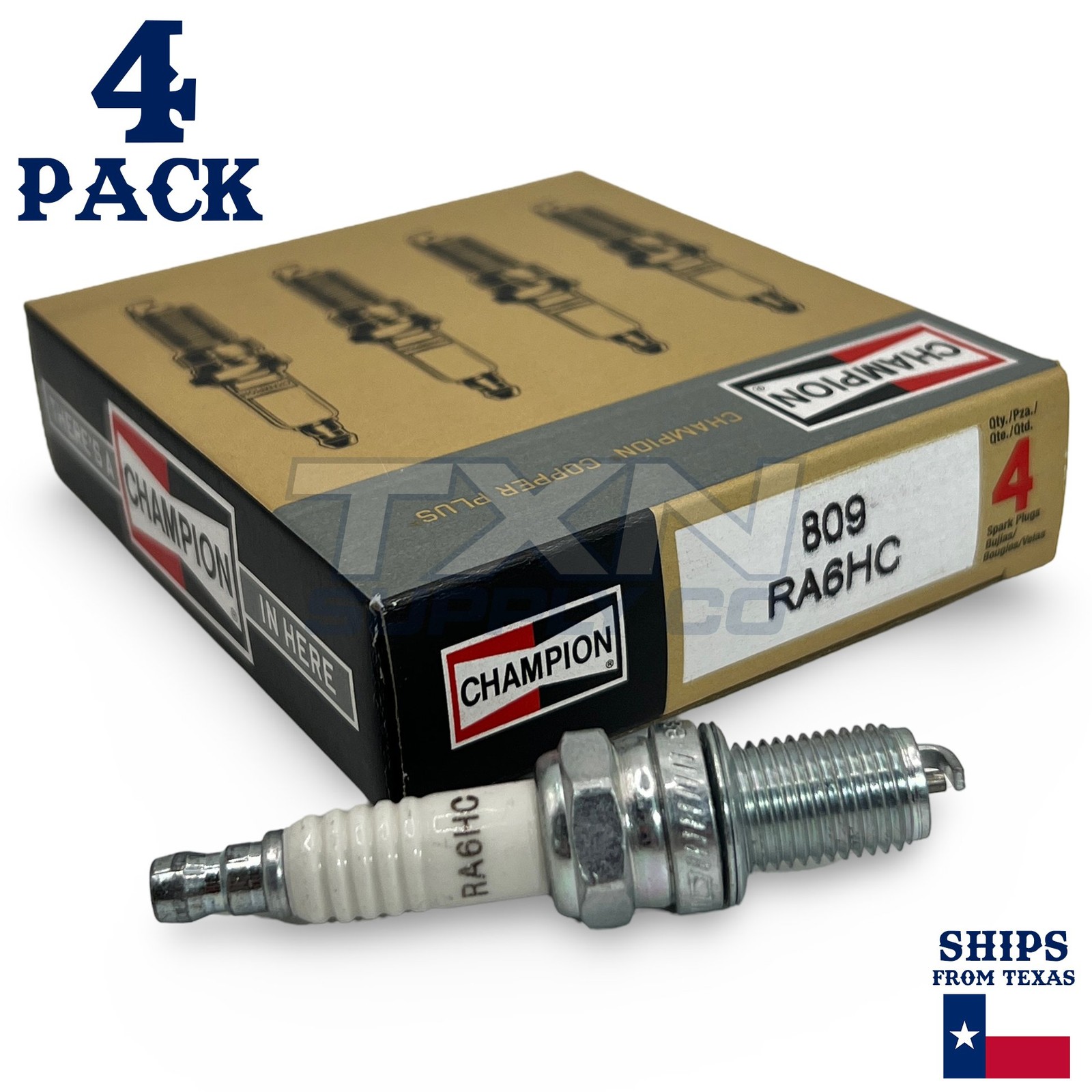 Champion 809 Copper Plus Spark Plug RA6HC - 4 Pack - Small Engine