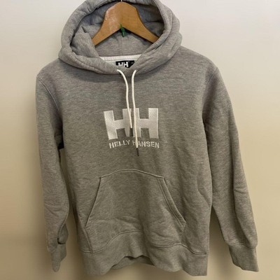 Helly Hansen Unisex Gray Parka M Silver Embroidery Fleece Lining Used