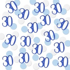 Blue Glitter 30 Confetti Number Anniversary Party Table Decoration 200 PCS