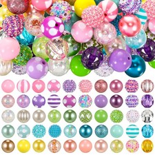 100pcs 20mm Rhinestone Bubblegum Beads Candy Color Chunky Resin DIY Jewelry
