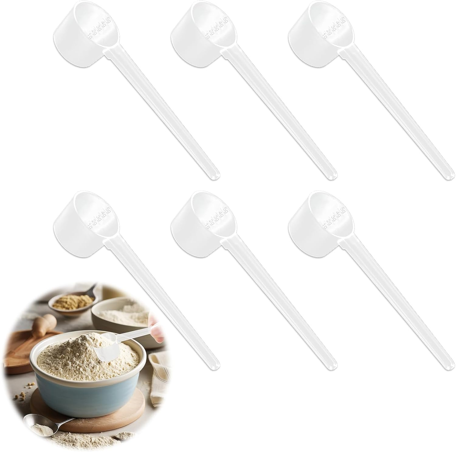 5g Measuring Scoop Reusable Plastic Spoons for Powder Protein Creatine Liquids 6