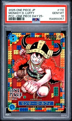2025 ONE PIECE JPN PREM CARD COLL ONE PIECE DAY '25 #110 MONKEY D. LUFFY PSA 10