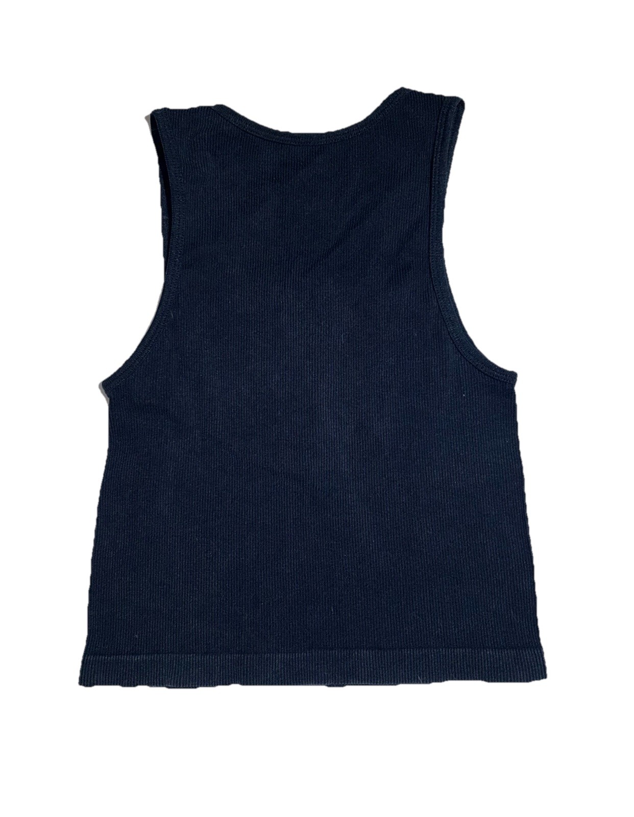 One Step Up Black Ribbed Sleeveless Tank Womens Size S/M