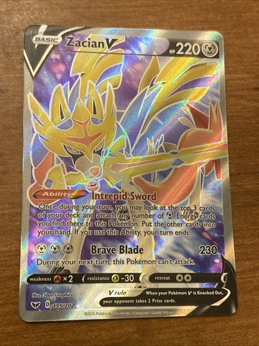 2020 Pokemon TCG Zacian V 195/202 Full Art Holo Sword and Shield