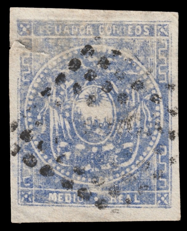 Ecuador Scott 2 (1865) Used G-F, CV $20.00 C