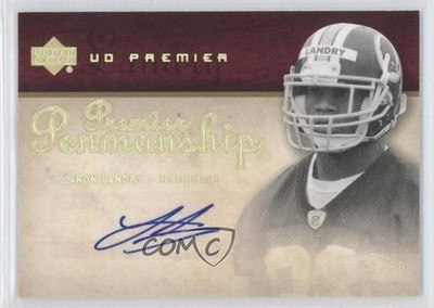 2007 UD Premier Penmanship Hologold 48/50 LaRon Landry #PP-LL Auto pn1