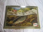 Vintage Schmidt's Of Philadelphia Beer Sign Trout Fly Fishing Man Cave Decor GUC
