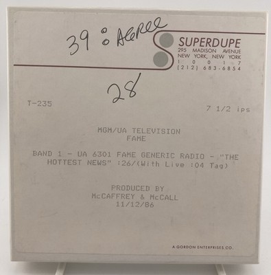 Fame TV Show Radio Station Commercial Ad Reel to Reel Tape
